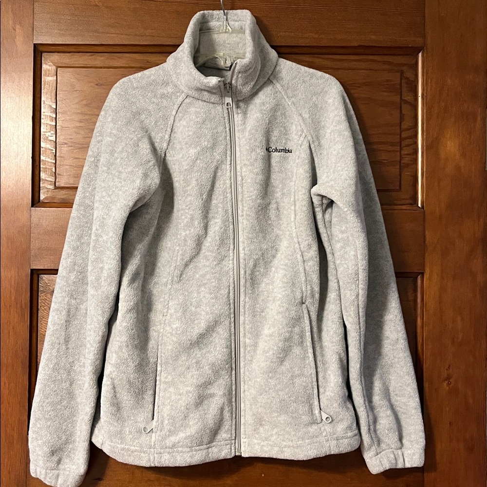 Columbia Light Gray Full-Zip Fleece Jacket